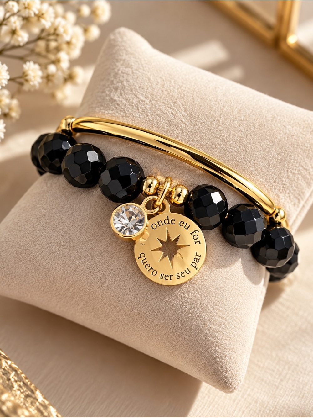 ✨ ANA GEDEON | Black Onyx & 18K Gold-Plated Bracelet Set ✨